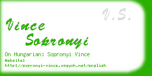 vince sopronyi business card